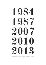 Indlæs billede til gallerivisning Familieplakat - 5 årstal Plakana