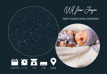 Indlæs billede til gallerivisning Fødselsstjernehimmel med foto Plakana