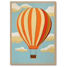 Indlæs billede til gallerivisning Ballonfart Plakat Plakana 21x30 cm (A4) Egetræ