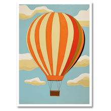Indlæs billede til gallerivisning Ballonfart Plakat Plakana 21x30 cm (A4) Hvid Egetræ