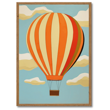 Indlæs billede til gallerivisning Ballonfart Plakat Plakana 21x30 cm (A4) Mørk egetræ