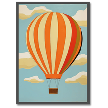 Indlæs billede til gallerivisning Ballonfart Plakat Plakana 21x30 cm (A4) Sort egetræ
