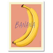 Indlæs billede til gallerivisning Banana Plakat Plakana 21x30 cm (A4) Hvid Egetræ