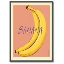 Indlæs billede til gallerivisning Banana Plakat Plakana 21x30 cm (A4) Sort egetræ