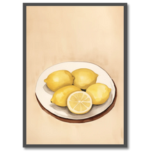 Indlæs billede til gallerivisning Citrusdrømme Plakat Plakana 21x30 cm (A4) Sort egetræ
