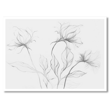 Indlæs billede til gallerivisning Delicate Flora Plakat Plakana 21x30 cm (A4) Hvid Egetræ