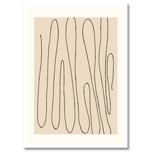 Indlæs billede til gallerivisning Fluid Lines Plakat Plakana 21x30 cm (A4) Hvid Egetræ