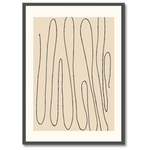 Indlæs billede til gallerivisning Fluid Lines Plakat Plakana 21x30 cm (A4) Sort egetræ
