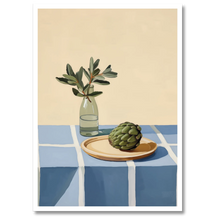 Indlæs billede til gallerivisning Green & Blue Harmony Plakat Plakana 21x30 cm (A4) Hvid Egetræ