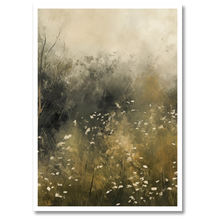 Indlæs billede til gallerivisning Misty Meadow Plakat Plakana 21x30 cm (A4) Hvid Egetræ