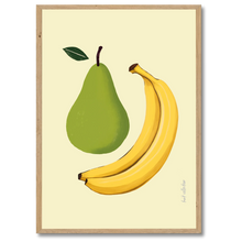 Indlæs billede til gallerivisning Pear & Banana Plakat Plakana 21x30 cm (A4) Egetræ