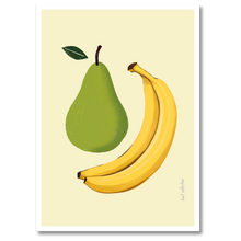 Indlæs billede til gallerivisning Pear & Banana Plakat Plakana 21x30 cm (A4) Hvid Egetræ