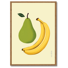 Indlæs billede til gallerivisning Pear & Banana Plakat Plakana 21x30 cm (A4) Mørk egetræ