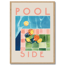 Indlæs billede til gallerivisning Pool Side Plakat Plakana 21x30 cm (A4) Egetræ
