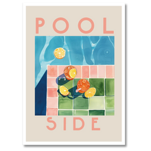 Indlæs billede til gallerivisning Pool Side Plakat Plakana 21x30 cm (A4) Hvid Egetræ