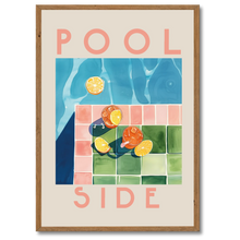 Indlæs billede til gallerivisning Pool Side Plakat Plakana 21x30 cm (A4) Mørk egetræ