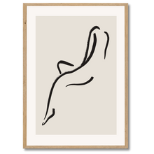 Indlæs billede til gallerivisning Simple Contour Plakat Plakana 21x30 cm (A4) Egetræ