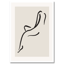 Indlæs billede til gallerivisning Simple Contour Plakat Plakana 21x30 cm (A4) Hvid Egetræ