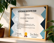 Indlæs billede til gallerivisning Diplom - Verdens bedste... Plakana