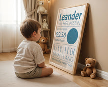 Indlæs billede til gallerivisning Fødselsplakat med stjernehimmel Plakana