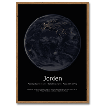 Indlæs billede til gallerivisning Jorden Plakat (natversion) by Plakana, 21x30 cm (A4), Ingen ramme