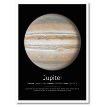 Indlæs billede til gallerivisning Jupiter Plakat Plakana 21x30 cm (A4) Hvid Egetræ