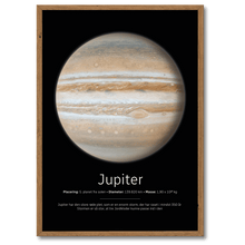 Indlæs billede til gallerivisning Jupiter Plakat Plakana 21x30 cm (A4) Mørk egetræ