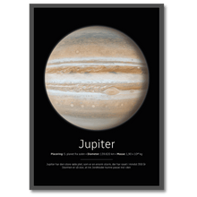 Indlæs billede til gallerivisning Jupiter Plakat Plakana 21x30 cm (A4) Sort egetræ