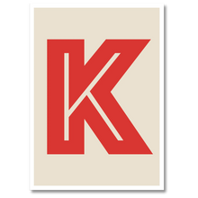 Indlæs billede til gallerivisning K Plakat Plakana 21x30 cm (A4) Hvid Egetræ