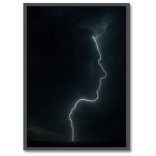 Indlæs billede til gallerivisning Lightning Face plakat Plakana 21x30 cm (A4) Sort egetræ