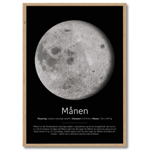 Indlæs billede til gallerivisning Månen Plakat Plakana 21x30 cm (A4) Egetræ