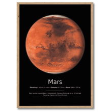 Indlæs billede til gallerivisning Mars Plakat Plakana 21x30 cm (A4) Egetræ