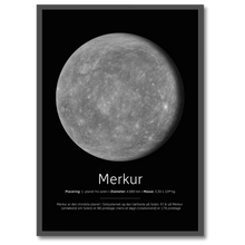 Indlæs billede til gallerivisning Merkur Plakat Plakana 21x30 cm (A4) Sort egetræ