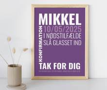 Indlæs billede til gallerivisning Personlig plakat til pengegave Plakana