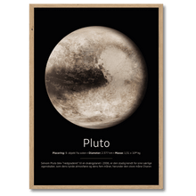 Indlæs billede til gallerivisning Pluto Plakat Plakana 21x30 cm (A4) Egetræ