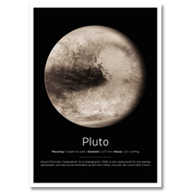 Indlæs billede til gallerivisning Pluto Plakat Plakana 21x30 cm (A4) Hvid Egetræ