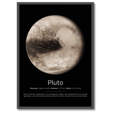 Indlæs billede til gallerivisning Pluto Plakat Plakana 21x30 cm (A4) Sort egetræ