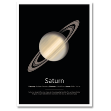 Indlæs billede til gallerivisning Saturn Plakat Plakana 21x30 cm (A4) Hvid Egetræ