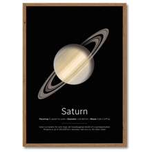 Indlæs billede til gallerivisning Saturn Plakat Plakana 21x30 cm (A4) Mørk egetræ