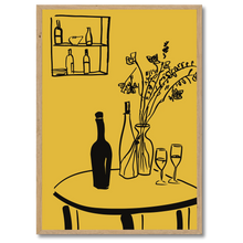 Indlæs billede til gallerivisning Vin & vaser Plakat Plakana 21x30 cm (A4) Egetræ