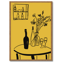 Indlæs billede til gallerivisning Vin & vaser Plakat Plakana 21x30 cm (A4) Mørk egetræ