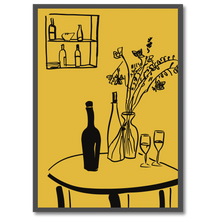 Indlæs billede til gallerivisning Vin & vaser Plakat Plakana 21x30 cm (A4) Sort egetræ