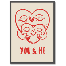 Indlæs billede til gallerivisning You & Me Plakat Plakana 21x30 cm (A4) Sort egetræ