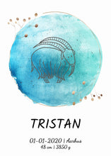 Indlæs billede til gallerivisning Zodiac fødselsplakat Plakana