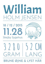 Indlæs billede til gallerivisning Fødselsplakat med stjernetegn Plakana