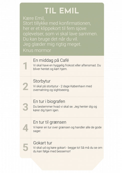 Klippekort til mors dag Plakana