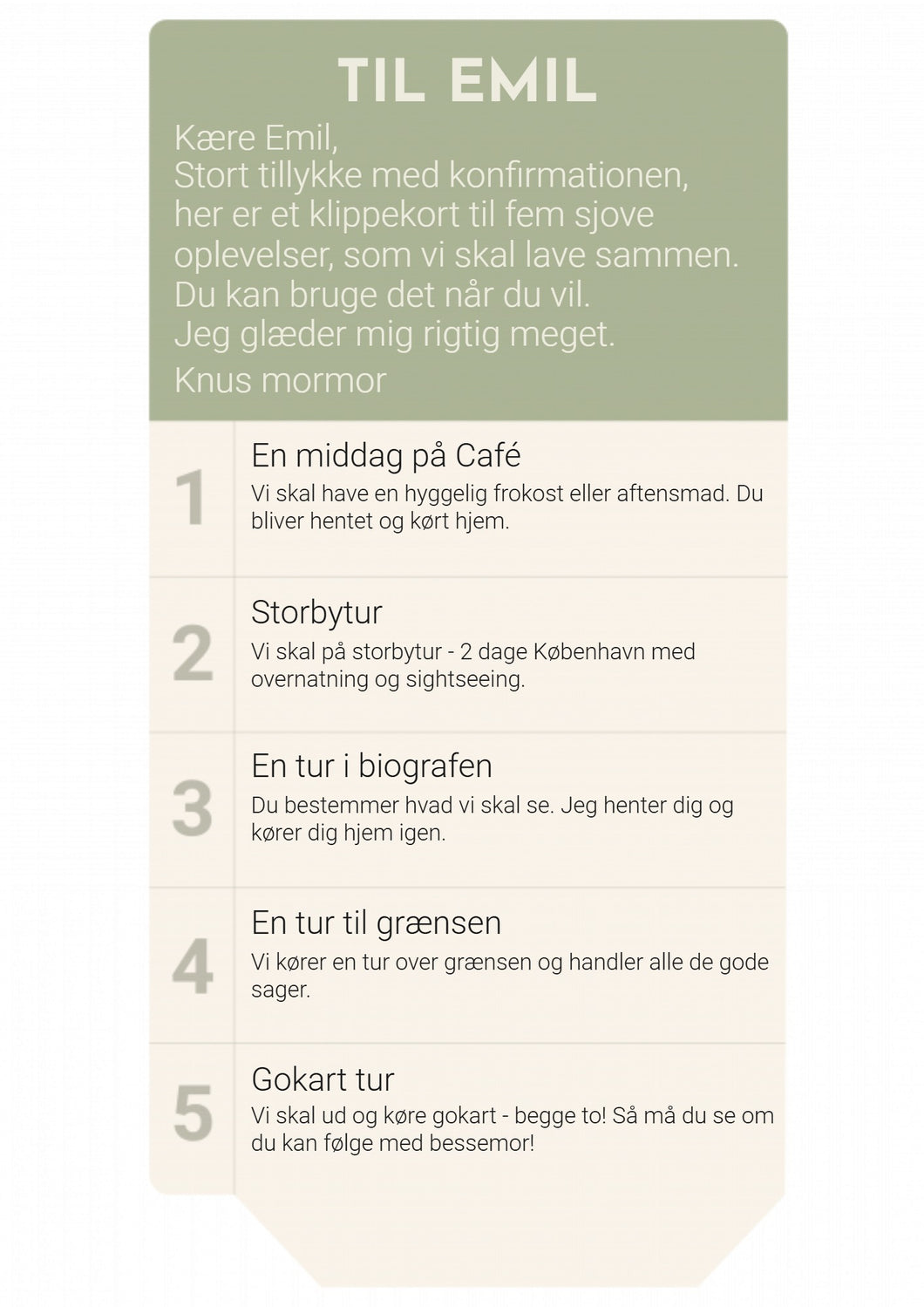 Klippekort til mors dag Plakana