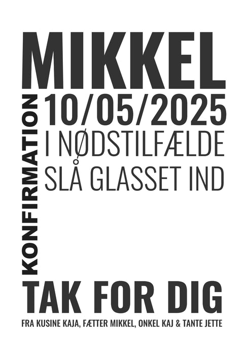 Personlig plakat til pengegave Plakana