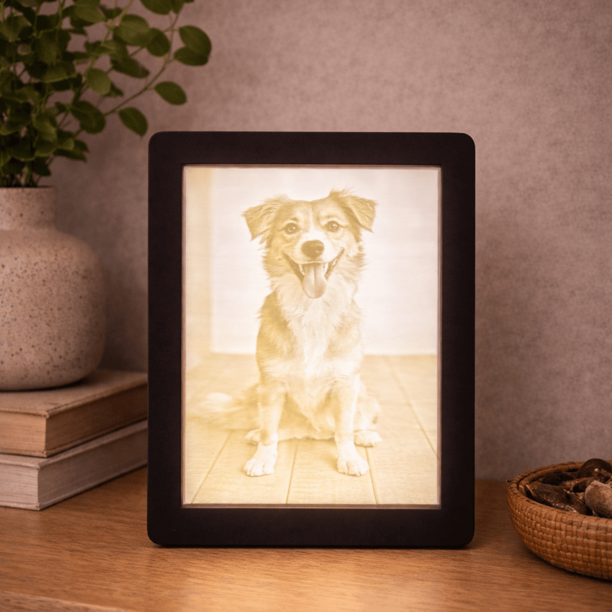 Kæledyrs lysbillede i ramme Hvid