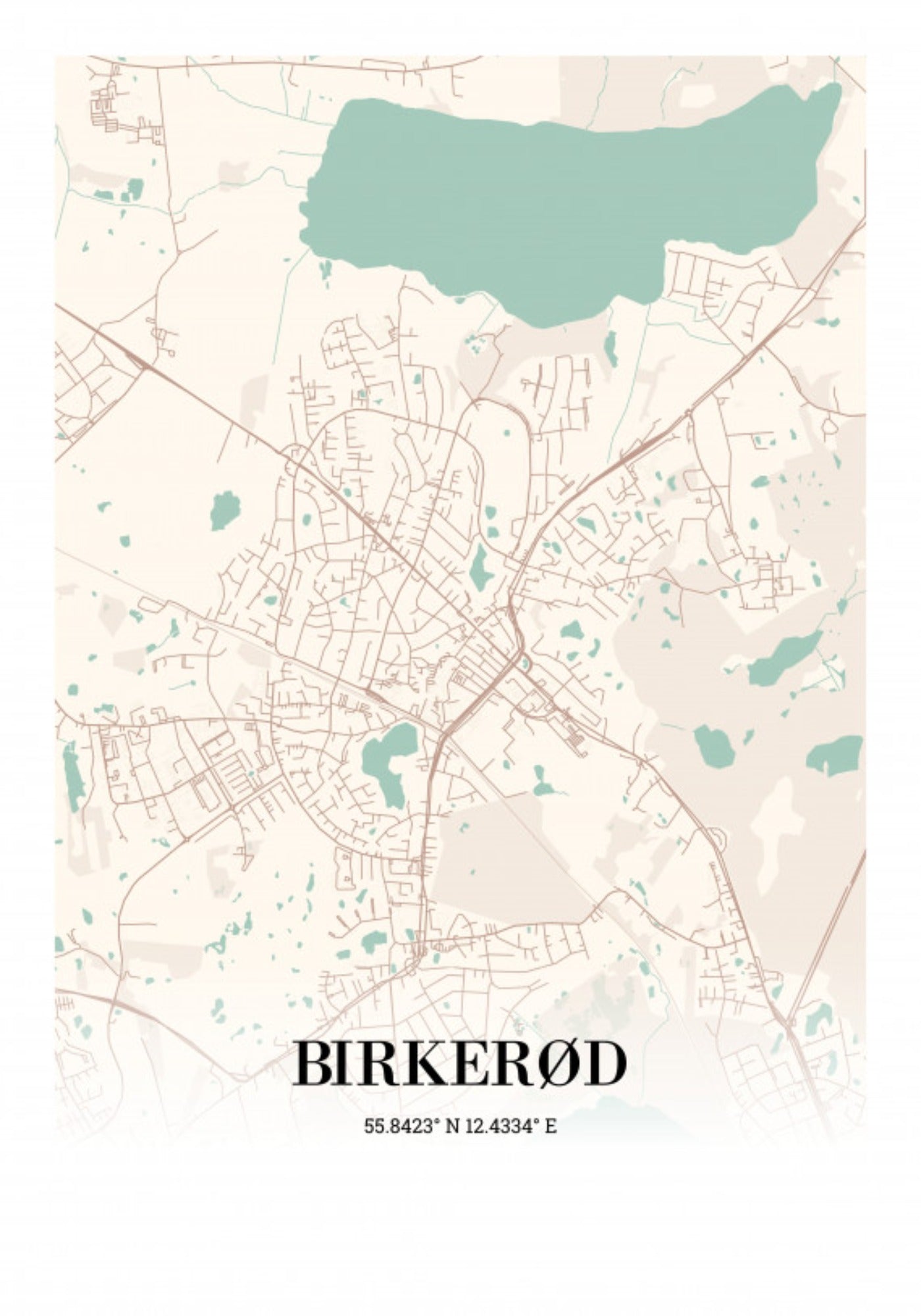 Birkerød byplakat 21x30cm (A4)